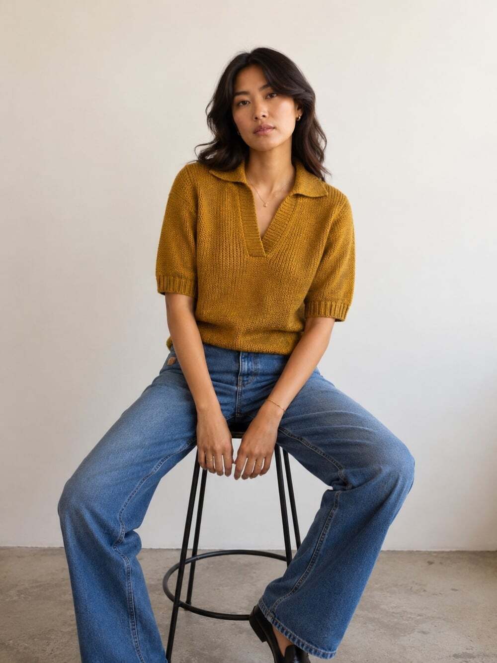 MISHA Women's Yellow and Gold Jumper
